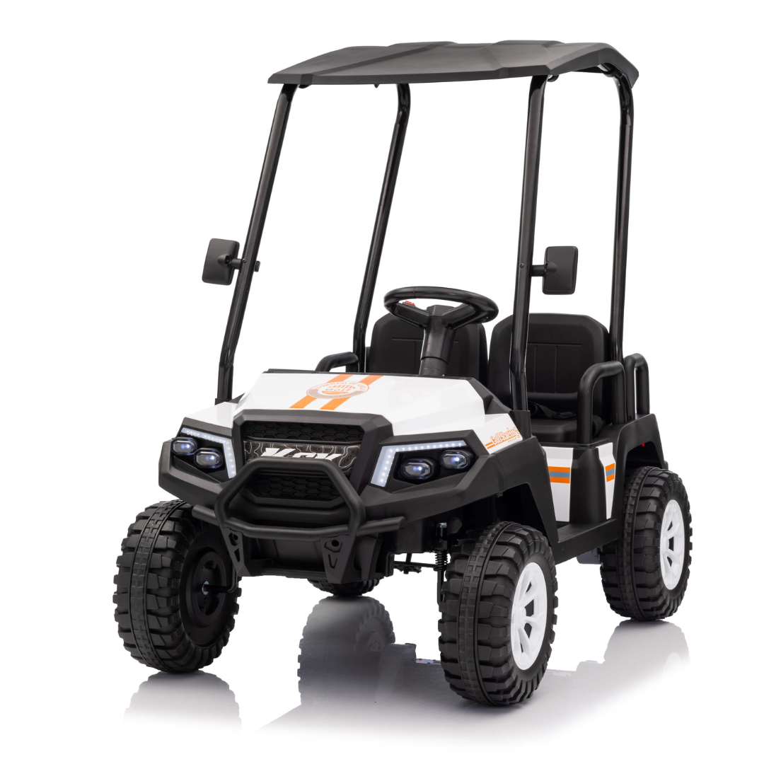 24V Golf Buggy Edition XL 4-Seater 4x4 Ride-On UTV W/ Rubber Wheels, Music Player & RC