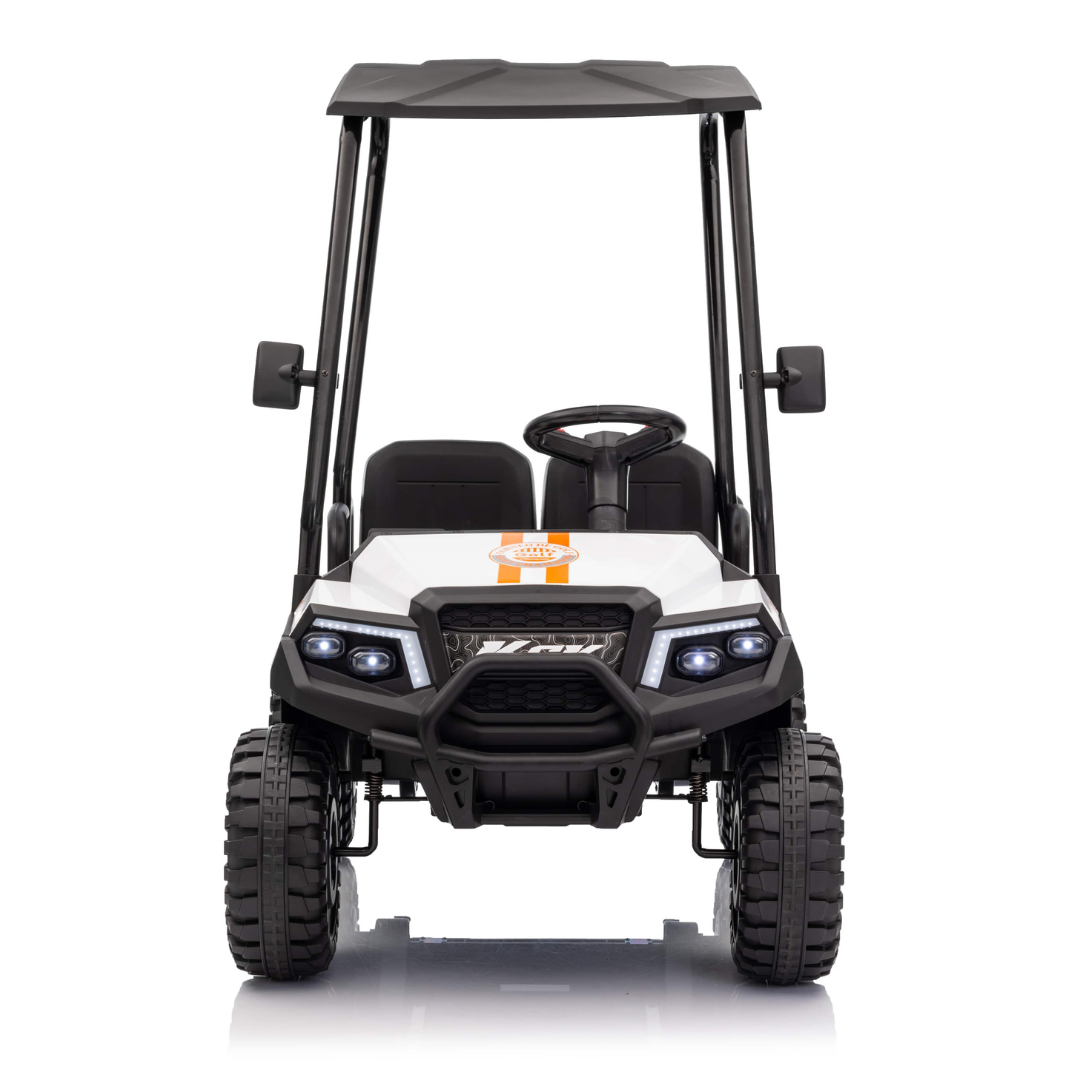 24V Golf Buggy Edition XL 4-Seater 4x4 Ride-On UTV W/ Rubber Wheels, Music Player & RC