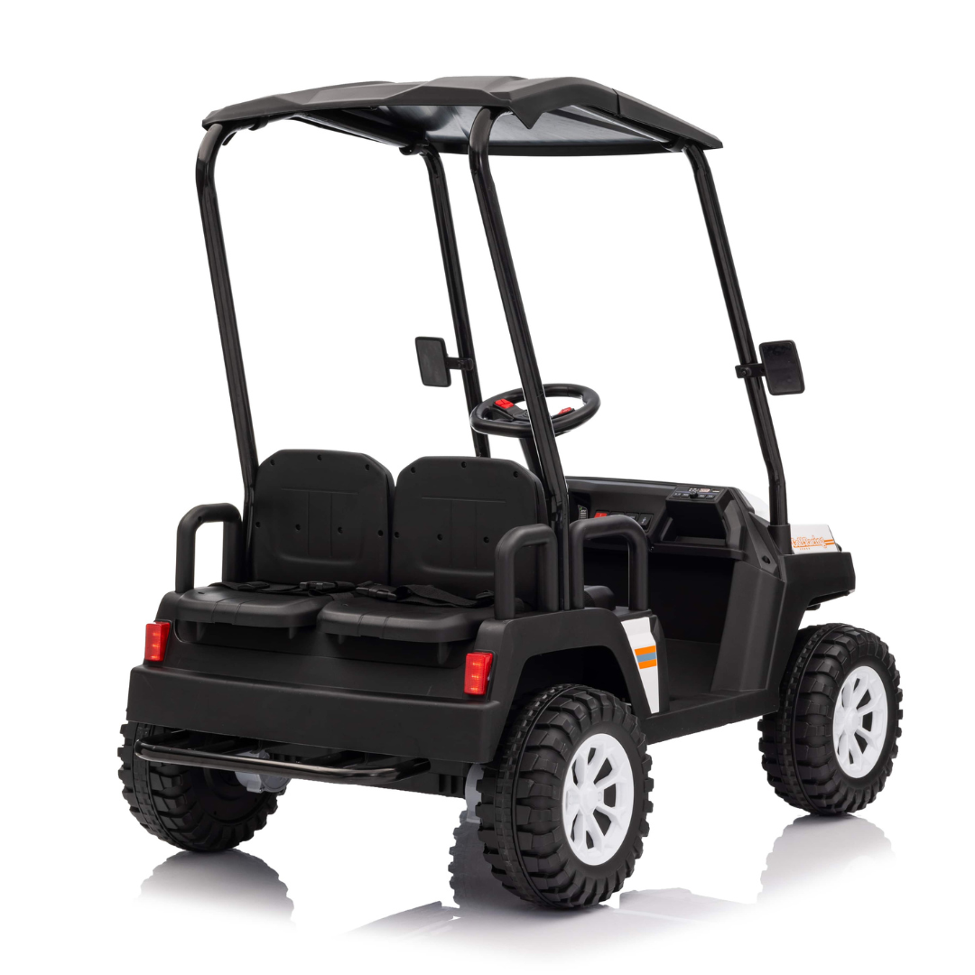 24V Golf Buggy Edition XL 4-Seater 4x4 Ride-On UTV W/ Rubber Wheels, Music Player & RC