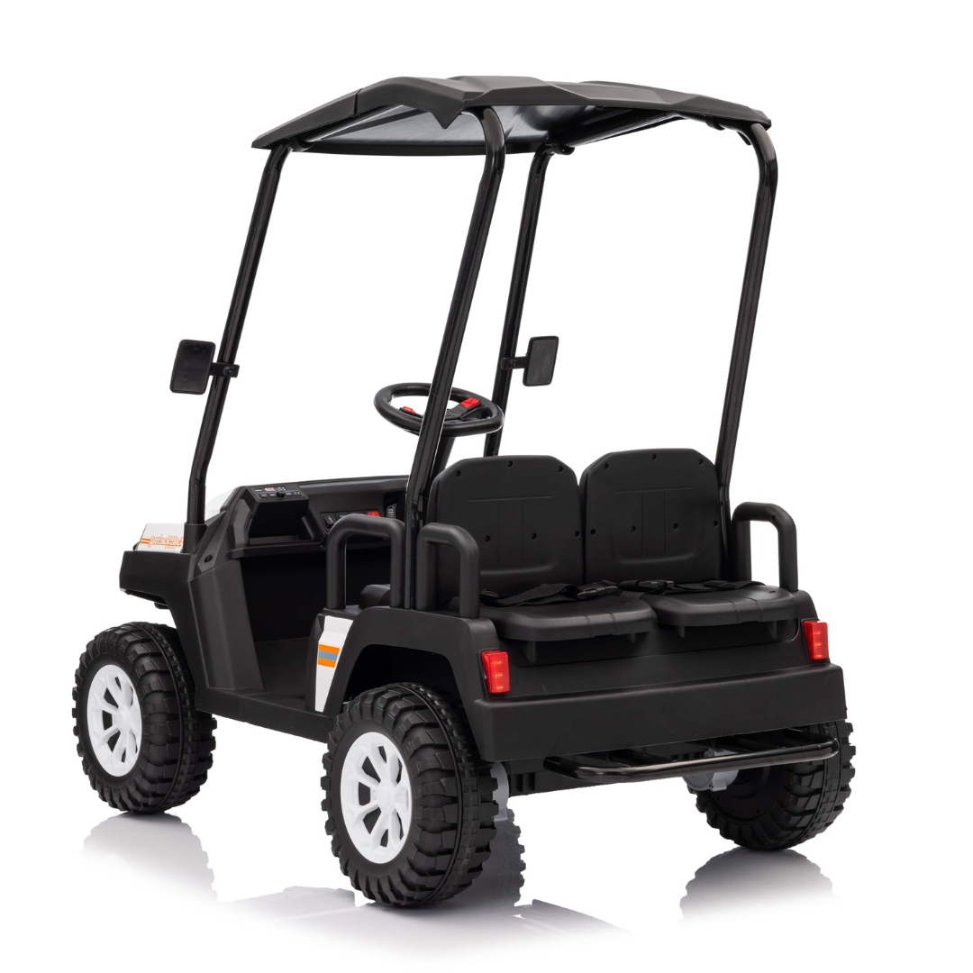 24V Golf Buggy Edition XL 4-Seater 4x4 Ride-On UTV W/ Rubber Wheels, Music Player & RC