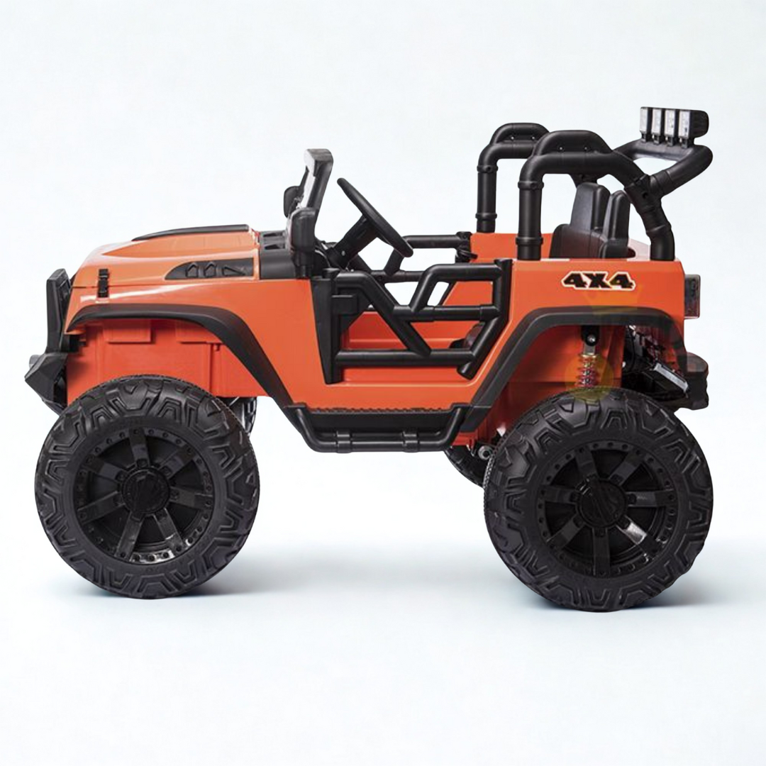 24V EVA Road Runner Big Wheels 1-Seater Ride-On Truck W/ Rubber Wheels, Music Player & RC