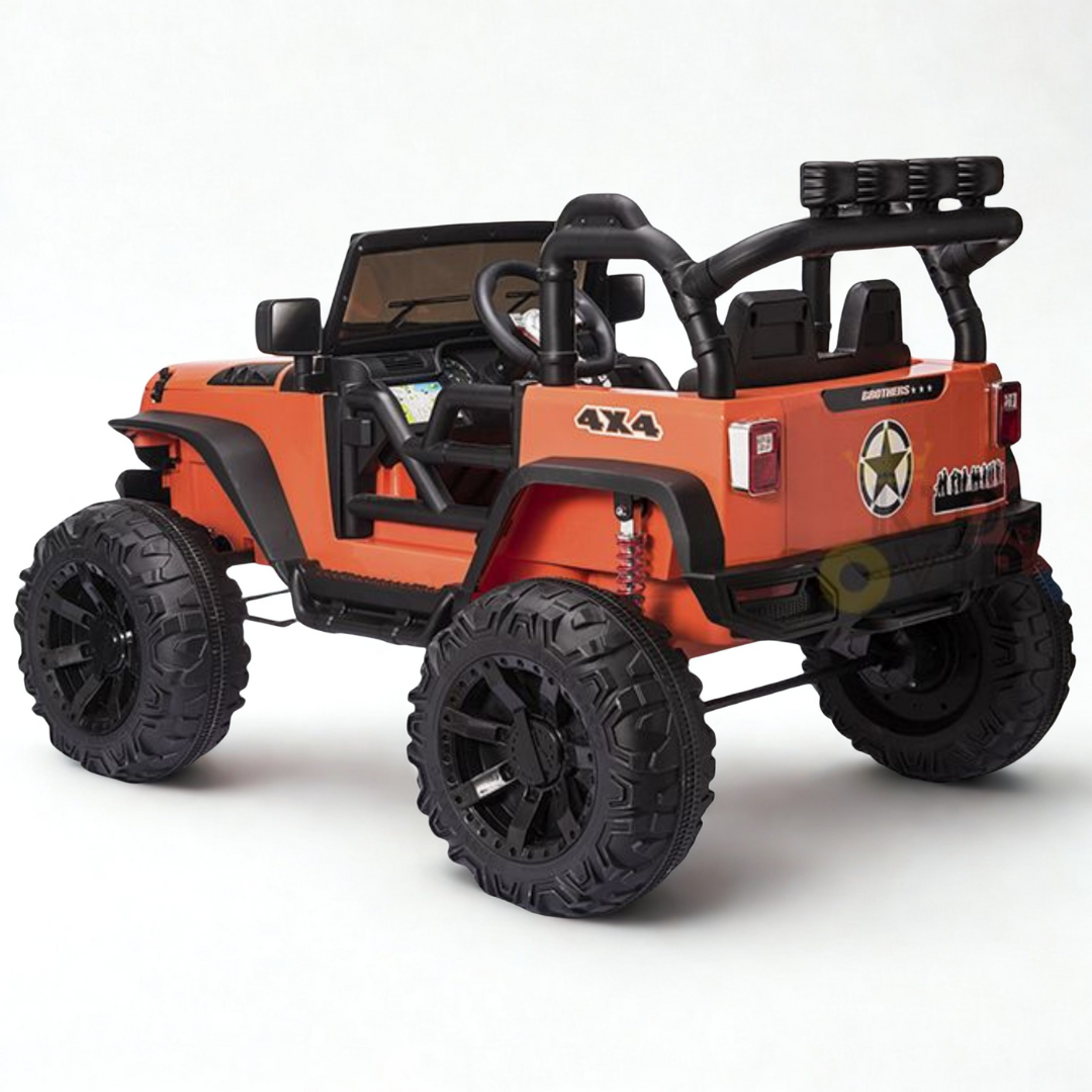 24V EVA Road Runner Big Wheels 1-Seater Ride-On Truck W/ Rubber Wheels, Music Player & RC