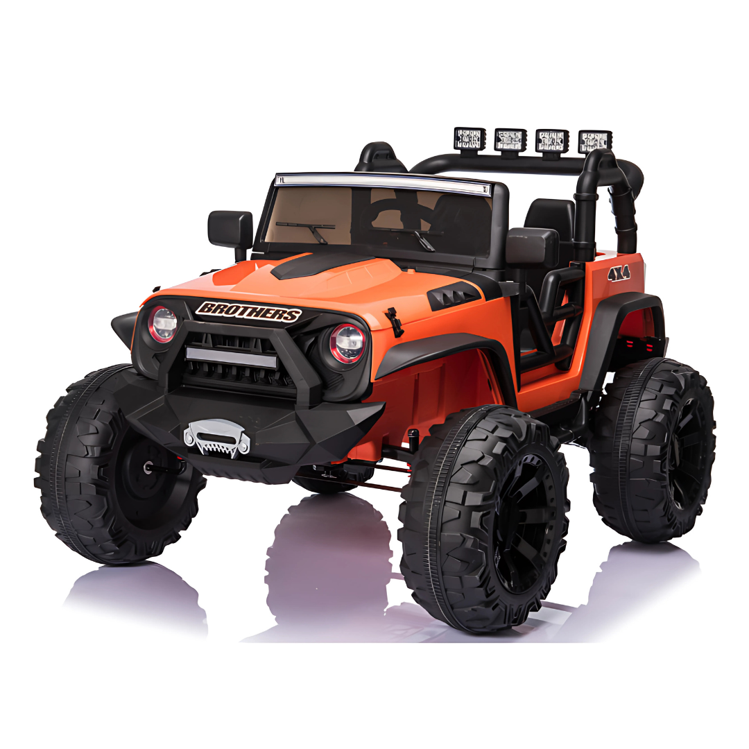 24V EVA Road Runner Big Wheels 1-Seater Ride-On Truck W/ Rubber Wheels, Music Player & RC