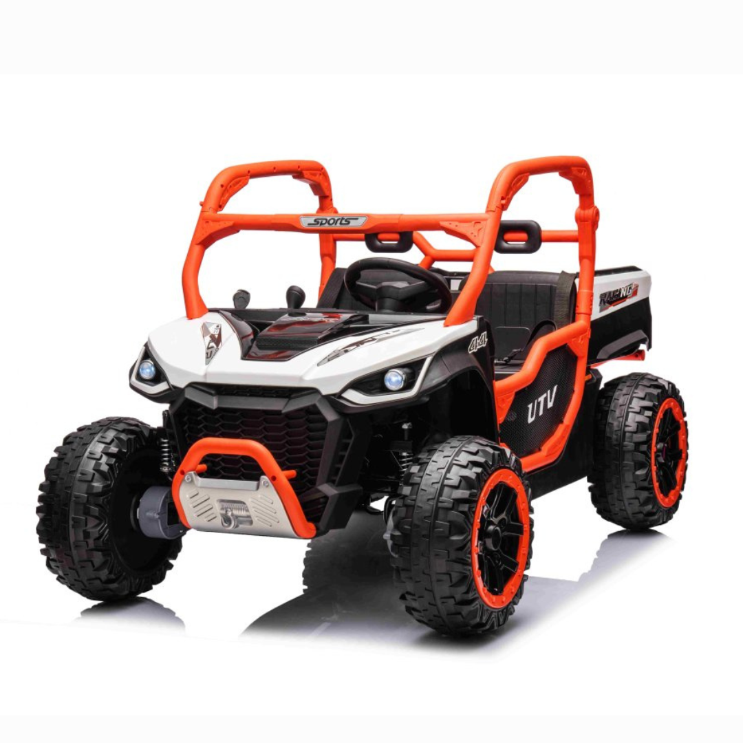 24V Famer Edition 4x4 Kids 2-Seater Ride-On UTV Buggy W/ Rubber Wheels, Music Player & RC