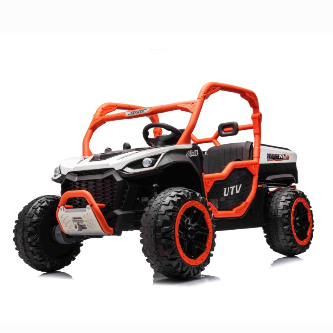 24V Famer Edition 4x4 Kids 2-Seater Ride-On UTV Buggy W/ Rubber Wheels, Music Player & RC