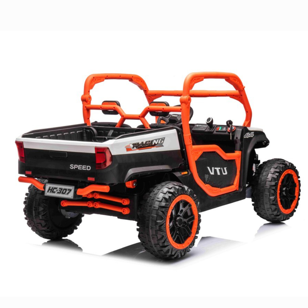 24V Famer Edition 4x4 Kids 2-Seater Ride-On UTV Buggy W/ Rubber Wheels, Music Player & RC