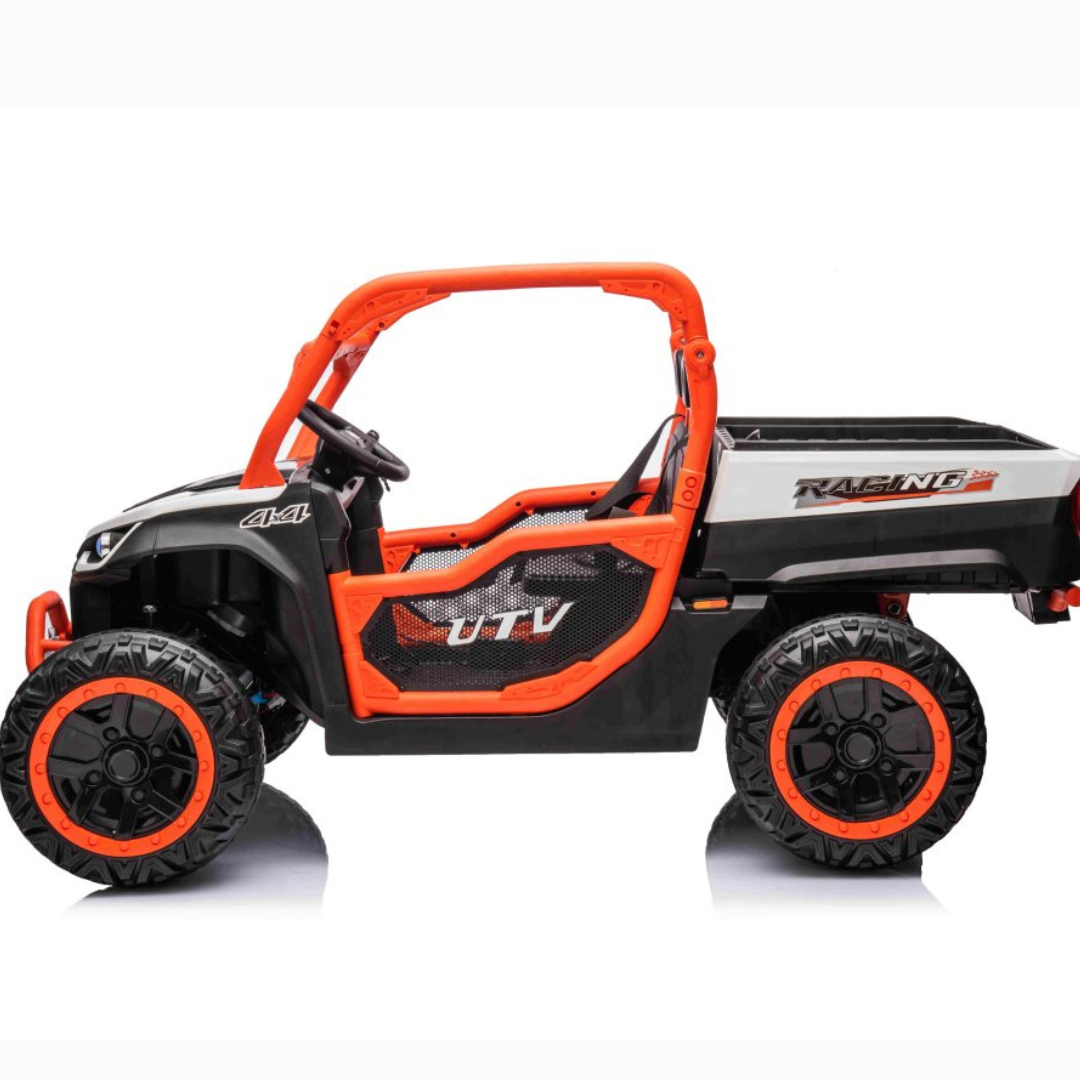 24V Famer Edition 4x4 Kids 2-Seater Ride-On UTV Buggy W/ Rubber Wheels, Music Player & RC