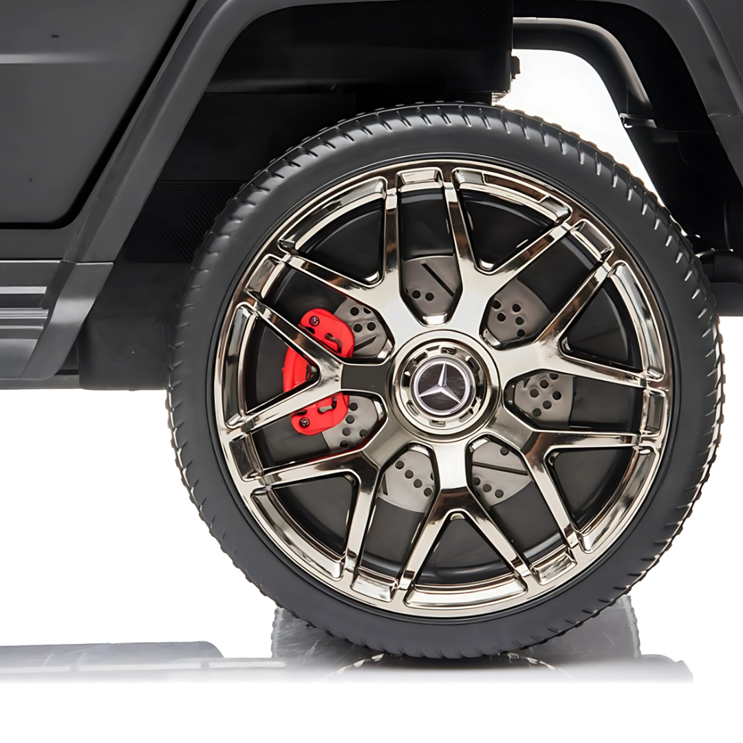 24V Mercedes Benz AMG G63 Exclusive 4x4 2-Seater Ride-On SUV W/ Rubber Wheels, Music Player, Floor Mat & RC