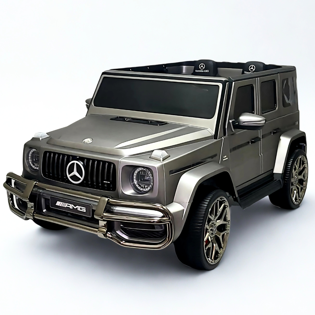 24V Mercedes Benz AMG G63 Exclusive 4x4 2-Seater Ride-On SUV W/ Rubber Wheels, Music Player, Floor Mat & RC