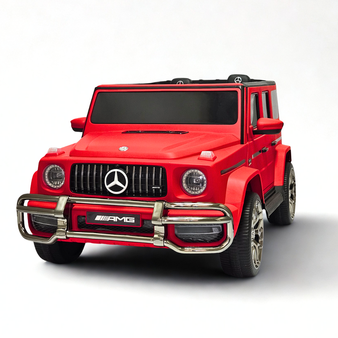 24V Mercedes Benz AMG G63 Exclusive 4x4 2-Seater Ride-On SUV W/ Rubber Wheels, Music Player, Floor Mat & RC