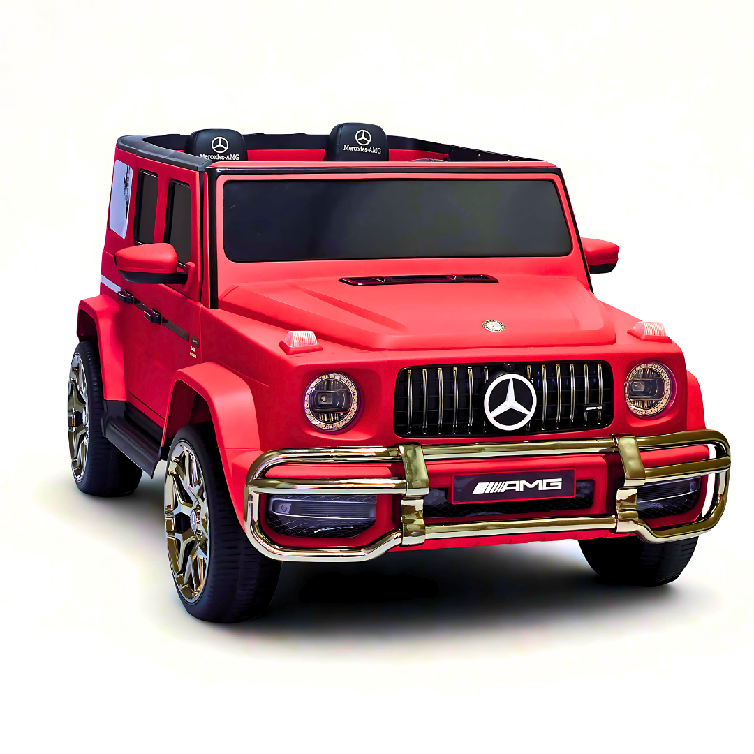 24V Mercedes Benz AMG G63 Exclusive 4x4 2-Seater Ride-On SUV W/ Rubber Wheels, Music Player, Floor Mat & RC