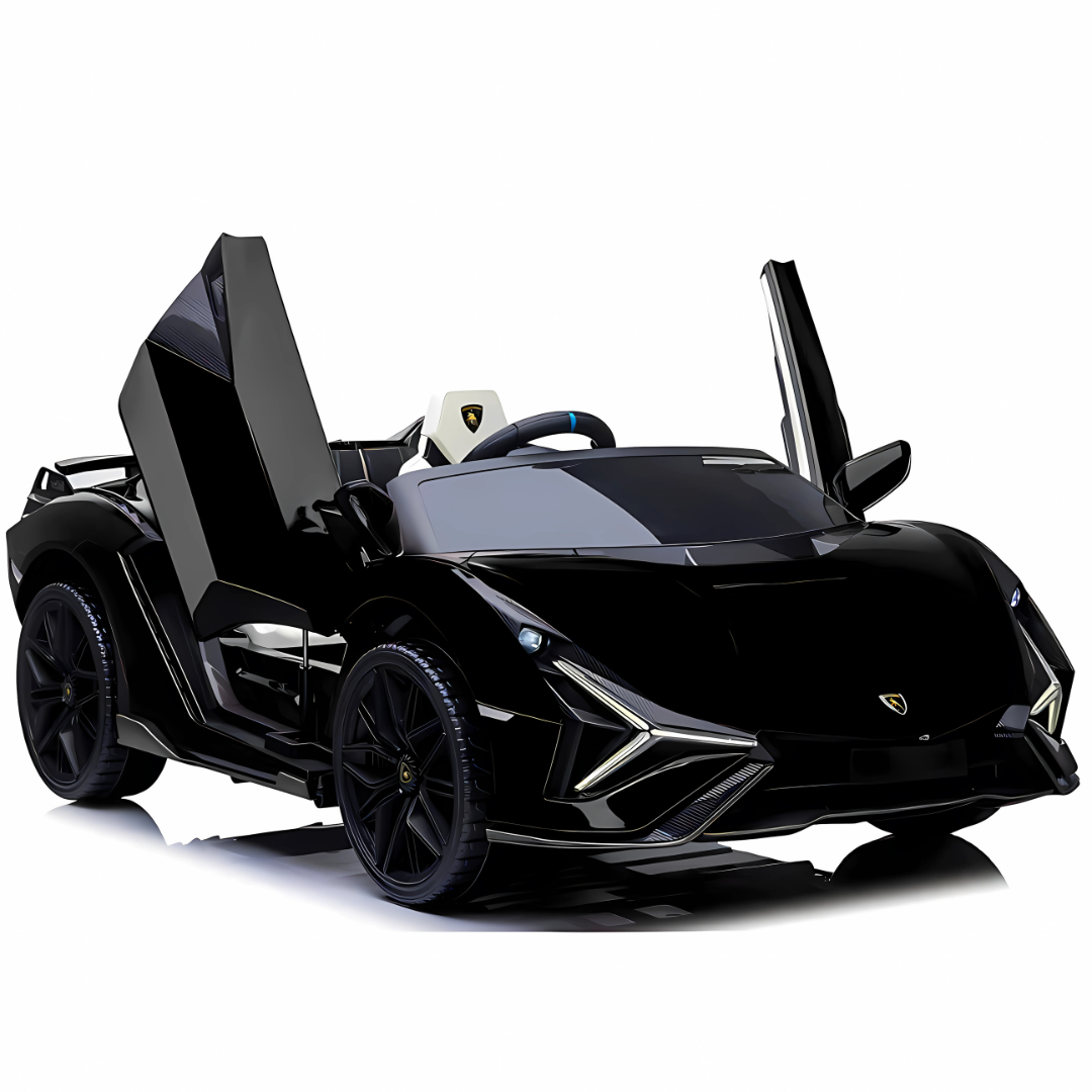 24V Lamborghini Sian Drifting Edition 2-Seater Ride-On Car W/ Drift Mode, Music Player, Butterfly Doors & RC