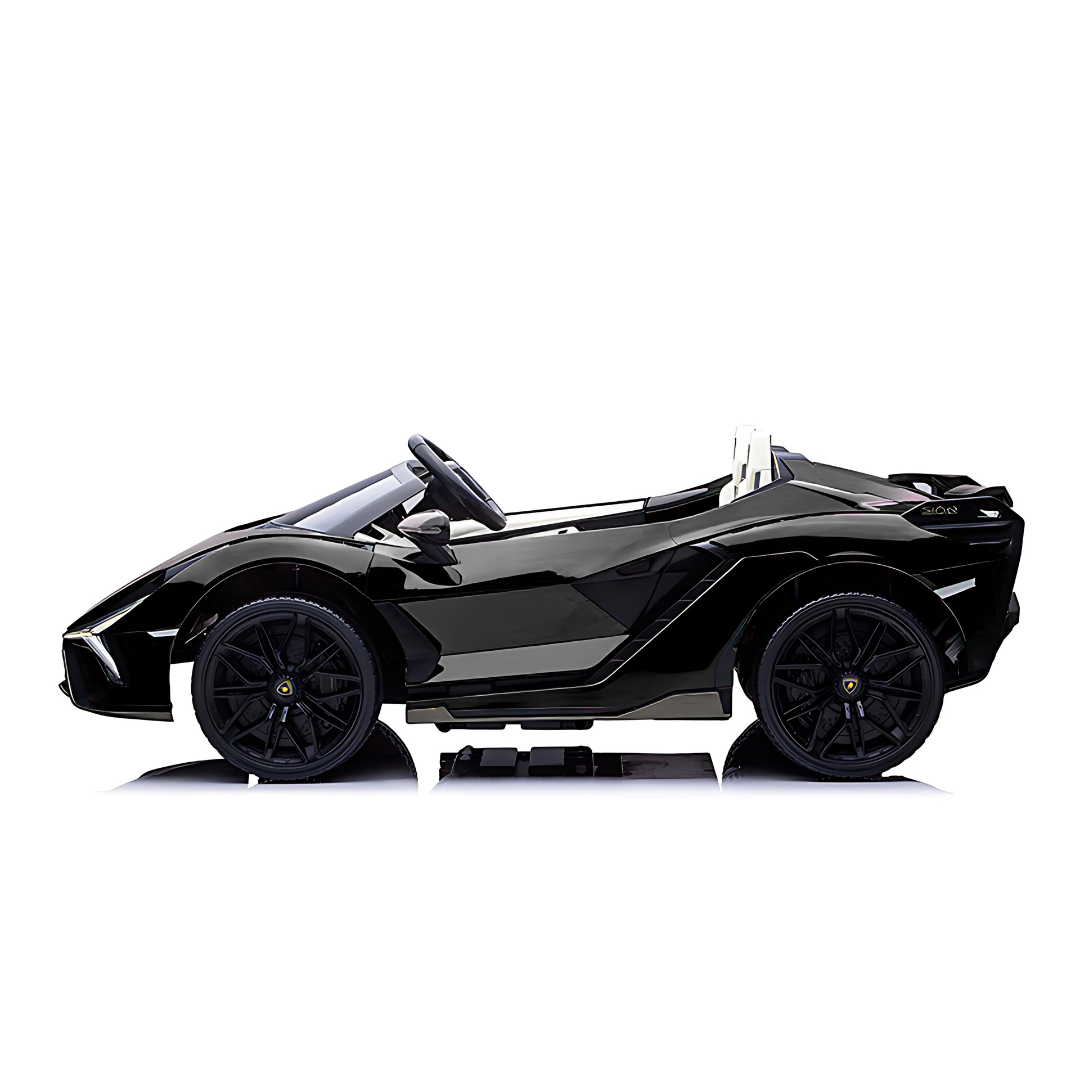 24V Lamborghini Sian 4x4 2-Seater Ride-On Car W/ Rubber Wheels, Music Player, Butterfly Doors & RC