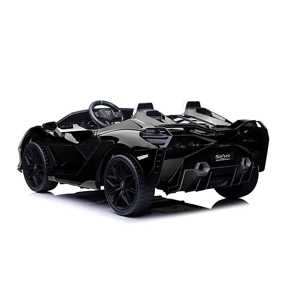 24V Lamborghini Sian 4x4 2-Seater Ride-On Car W/ Rubber Wheels, Music Player, Butterfly Doors & RC