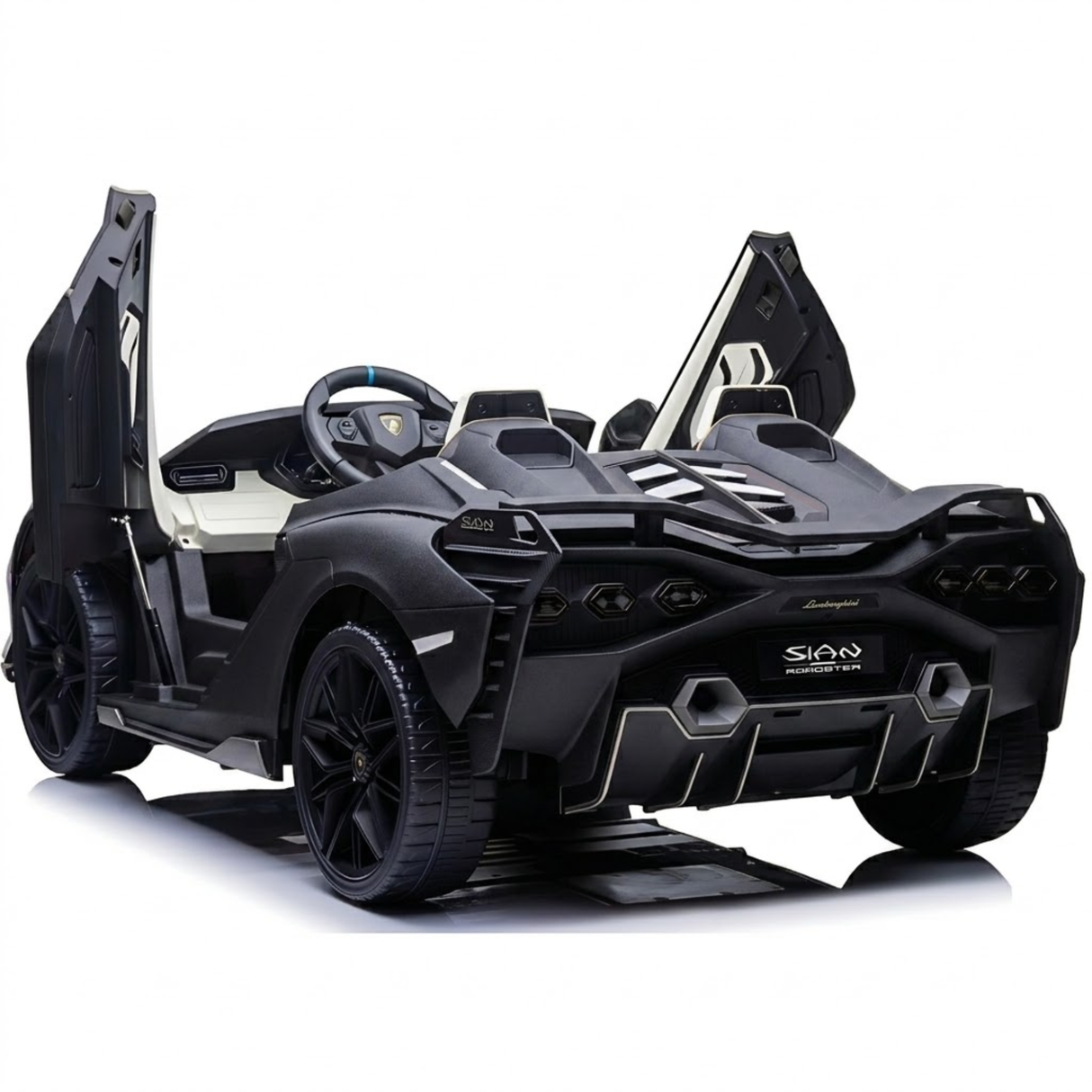 24V Lamborghini Sian Drifting Edition 2-Seater Ride-On Car W/ Drift Mode, Music Player, Butterfly Doors & RC