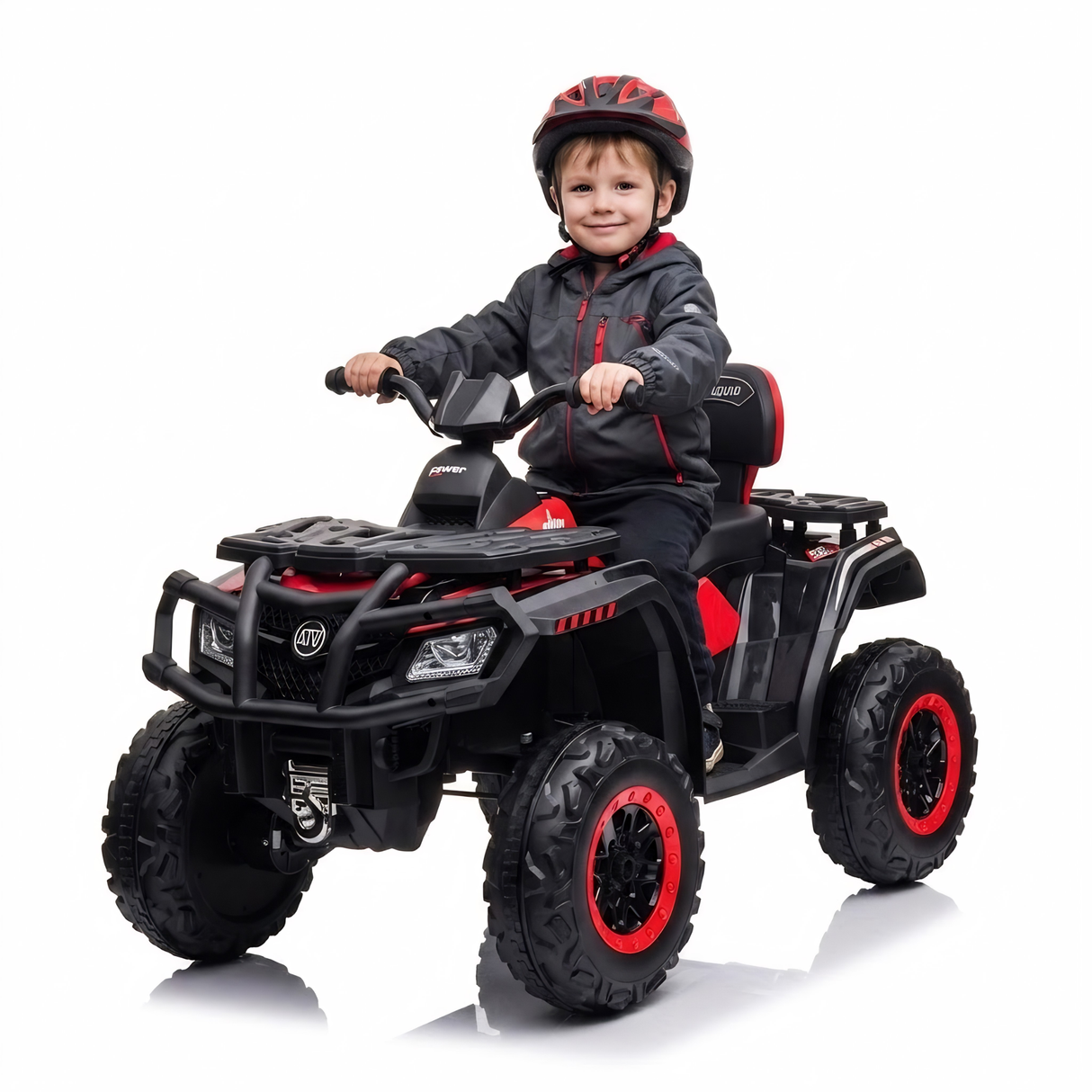 24V Titan Edition Kids Upgraded 4×4 Ride-On Quad ATV W/ Rubber Wheels, Lights & Music Player