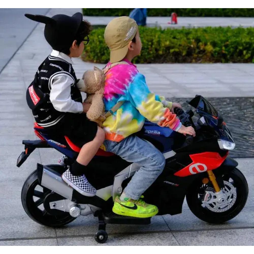 24V Big Kids Aprilia Premium Ride-On Motorcycle W/ Rubber Wheels, Lights & Music Player