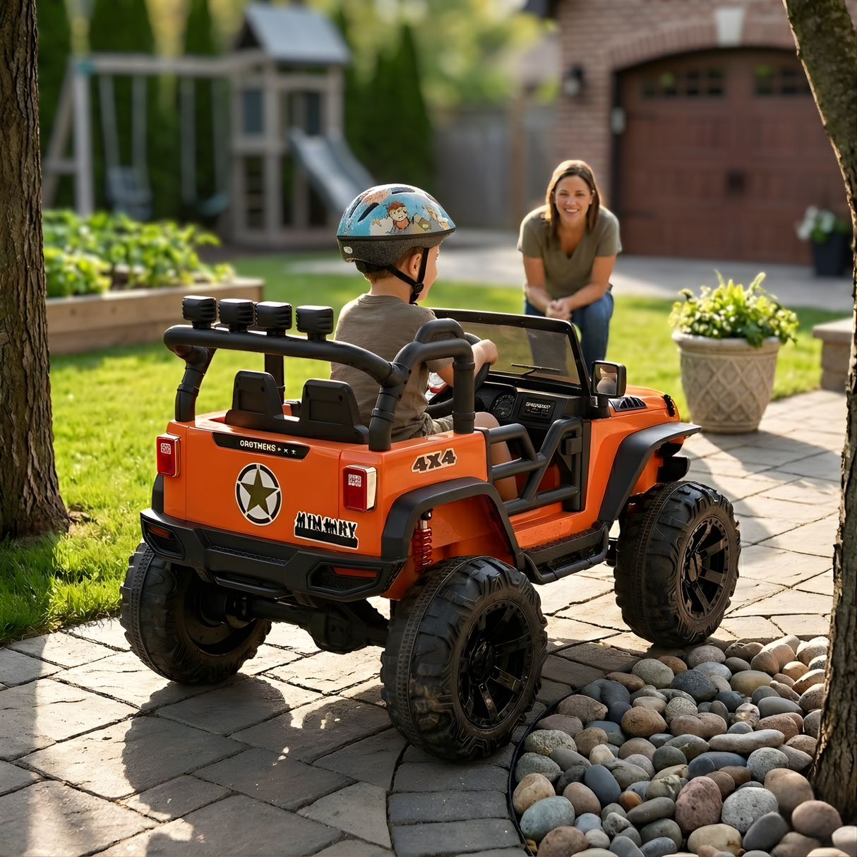 Camion à chevaucher pour enfants 24 V, édition EVA Big Wheels : camion électrique télécommandé
