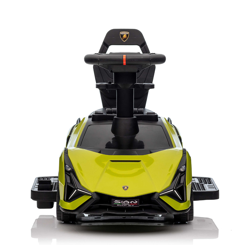 Lamborghini Sian Ultimate 3-in-1 Toddler Ride-On Push-Car W/ Music Player, Lights, Detachable Handle & Guards