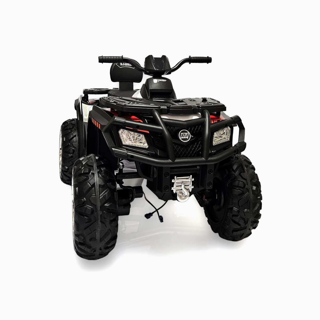 24V Titan Edition Kids Upgraded 4×4 Ride-On Quad ATV W/ Rubber Wheels, Lights & Music Player