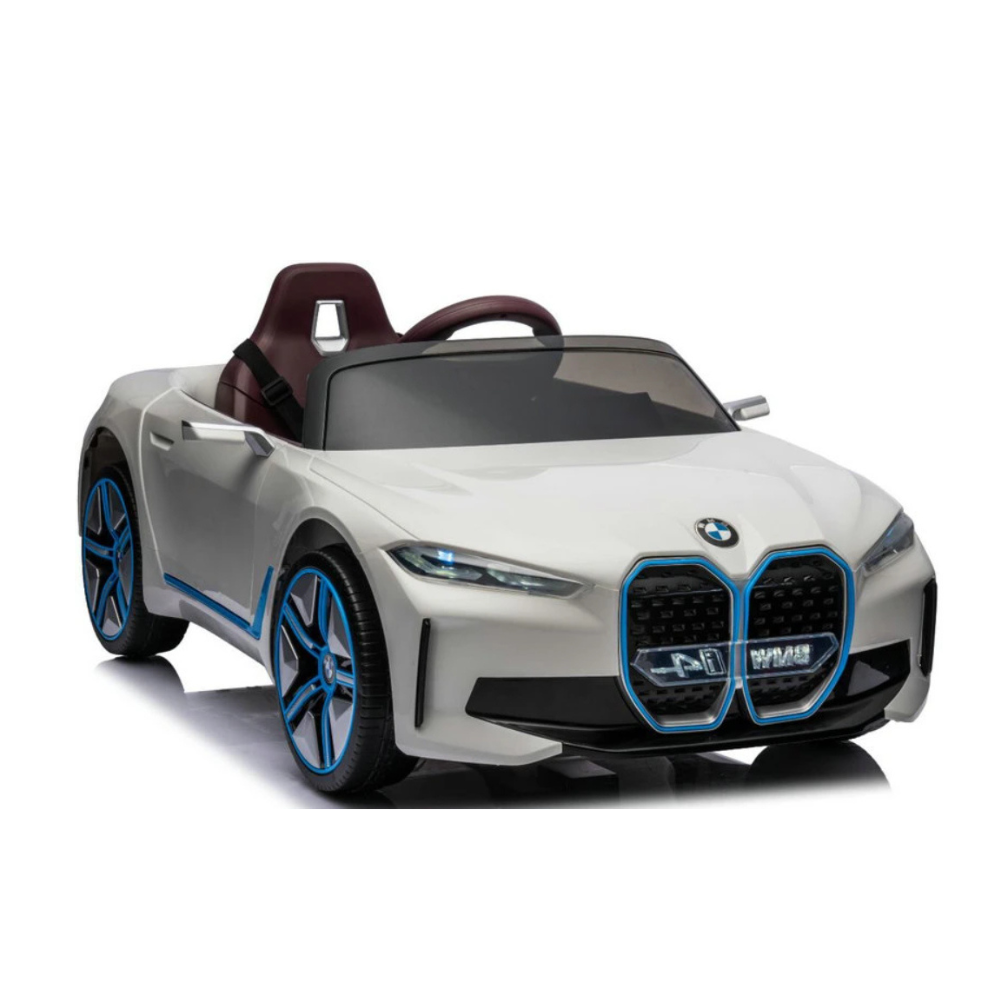 12V BMW I4 4x4 1-Seater Ride-On Car W/ Rubber Wheels, Music Player & RC