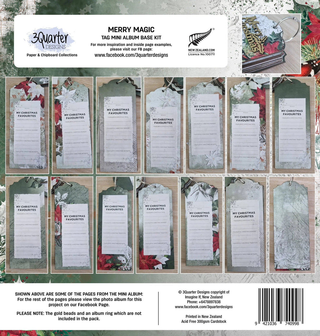 3Quarter Designs - Mini Album Base Kit - Merry Magic