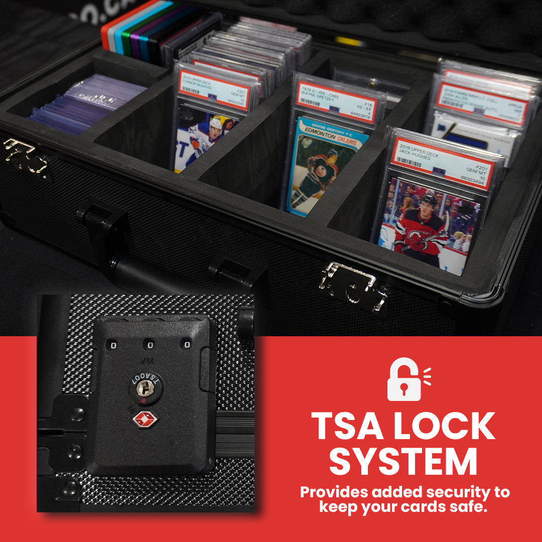 EVORETRO Aluminum Graded Card Storage Box, TSA Lock