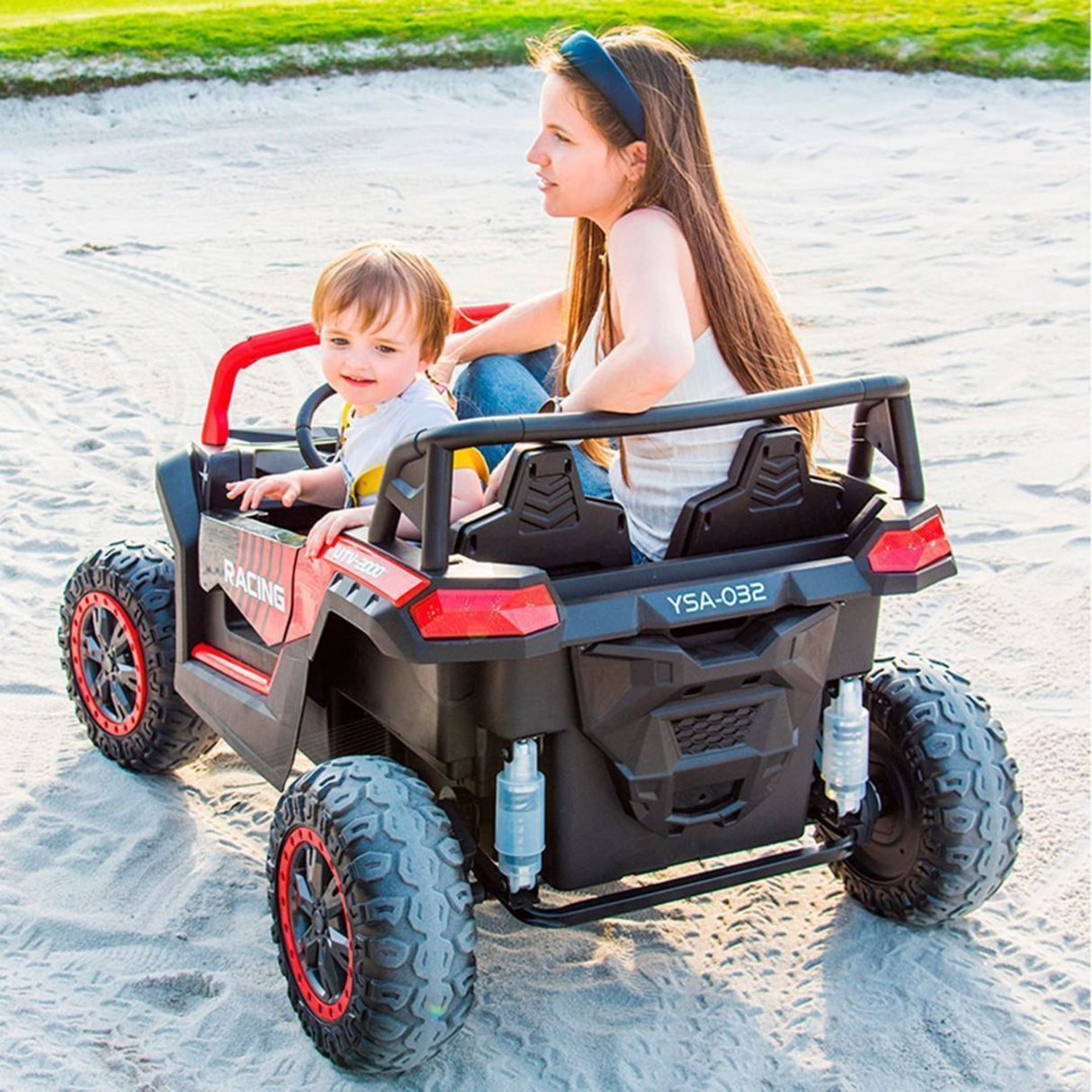 24V Ultra Treck XXL 4x4 2-Seater Ride-On UTV Buggy W/ Rubber Wheels, Music Player & RC