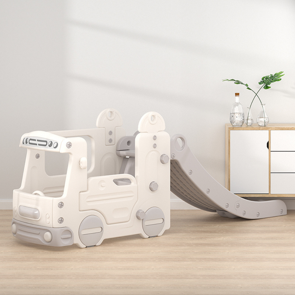 Kids Indoor & Outdoor Bus-Themed Slide with Ball Frame - Interactive Fun for Kids & Toddlers