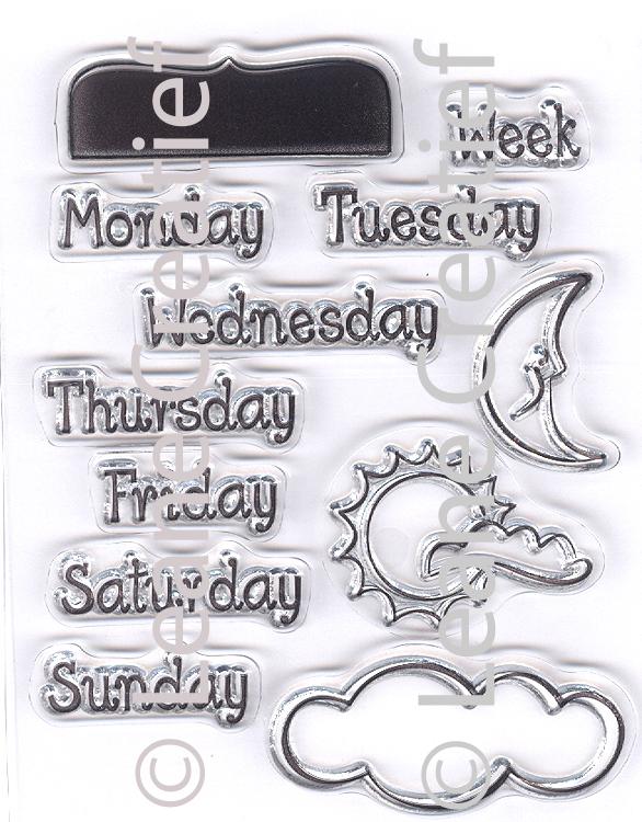 Project Life & Cards clear stamp Days of the Week