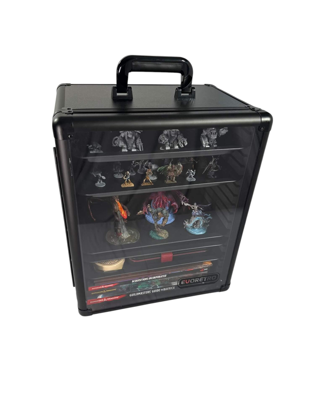 Aluminum Miniatures Display Case with 5 Magnetic Trays
