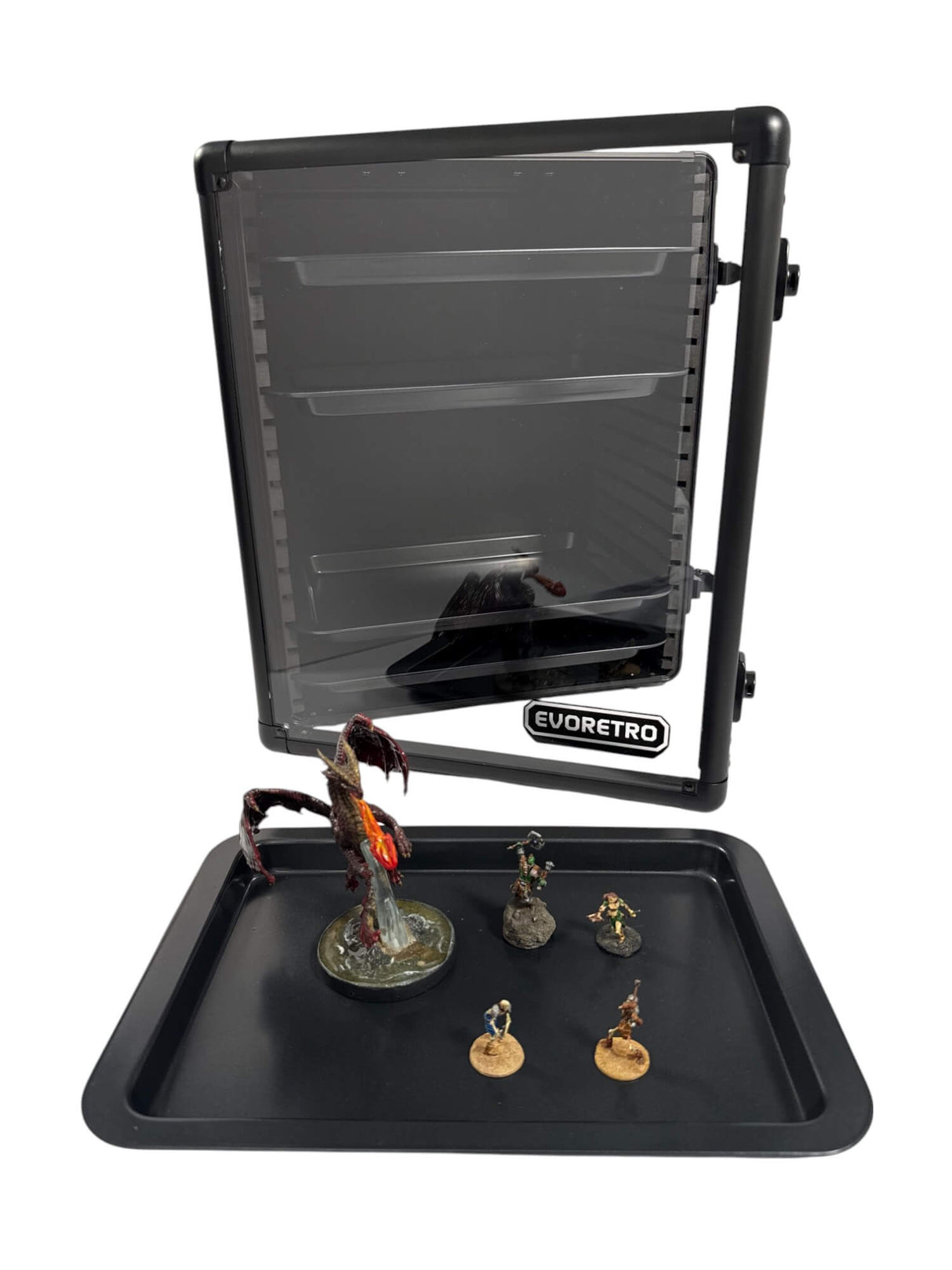 Aluminum Miniatures Display Case with 5 Magnetic Trays
