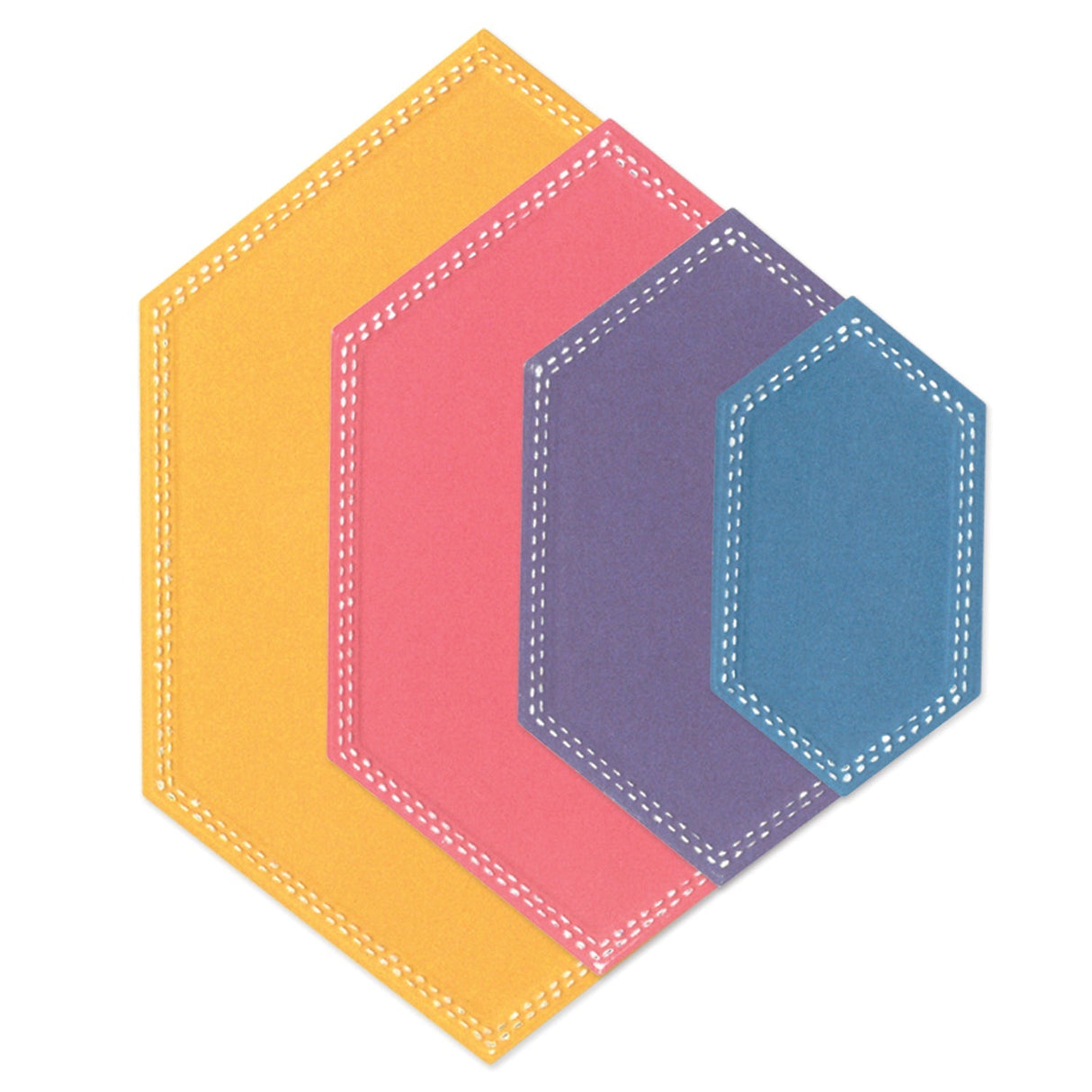 Sizzix Framelits Die Set 10PK Fanciful Framelits Belinda Stitched Hexagons by SP