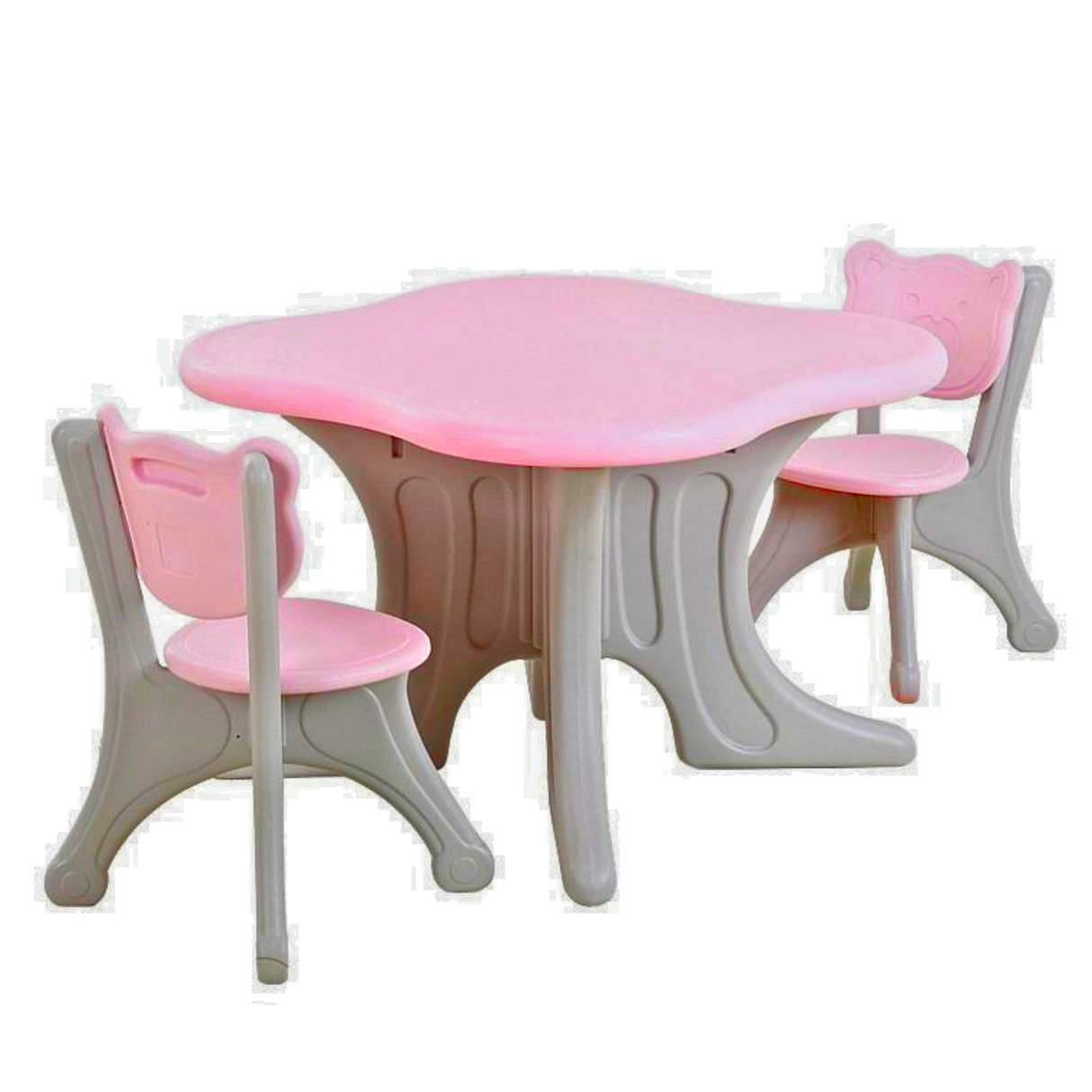 Kids Indoor & Outdoor Bear Edition Furniture Set: 3-Pc Table & Chair Set For Toddlers