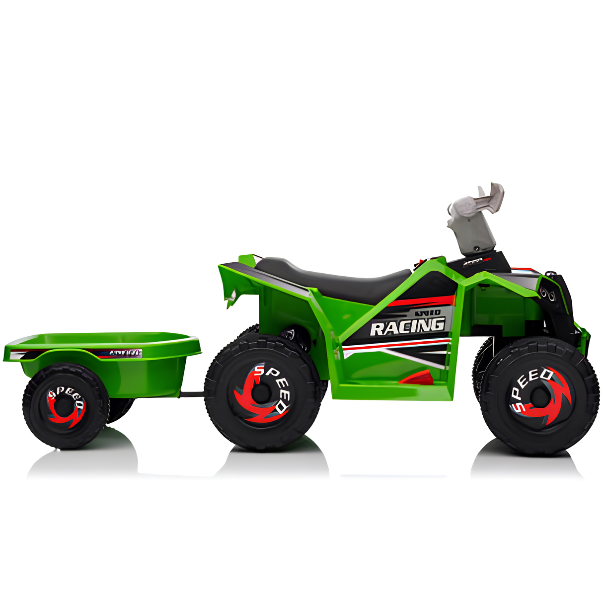 Toddlers 6V 6-Wheel Fun on Wheels ATV with Trailer, Bluetooth Music Player & Megaphone
