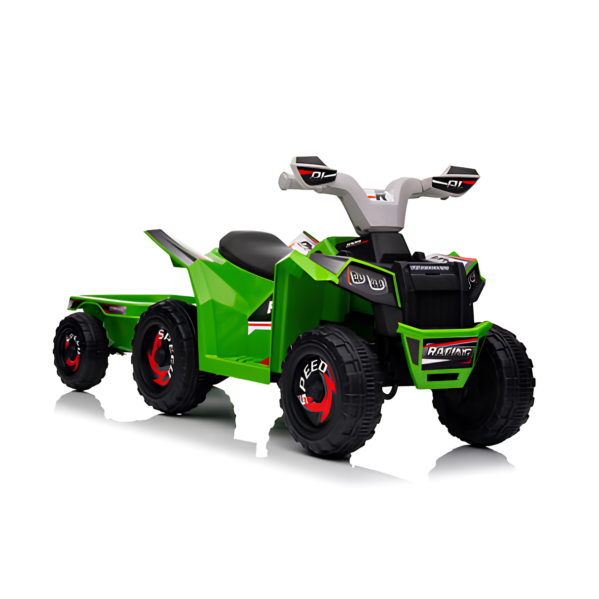 Toddlers 6V 6-Wheel Fun on Wheels ATV with Trailer, Bluetooth Music Player & Megaphone