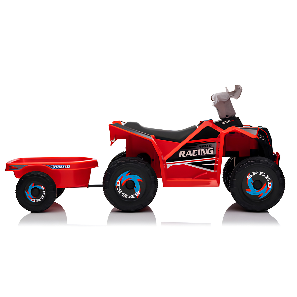 Toddlers 6V 6-Wheel Fun on Wheels ATV with Trailer, Bluetooth Music Player & Megaphone