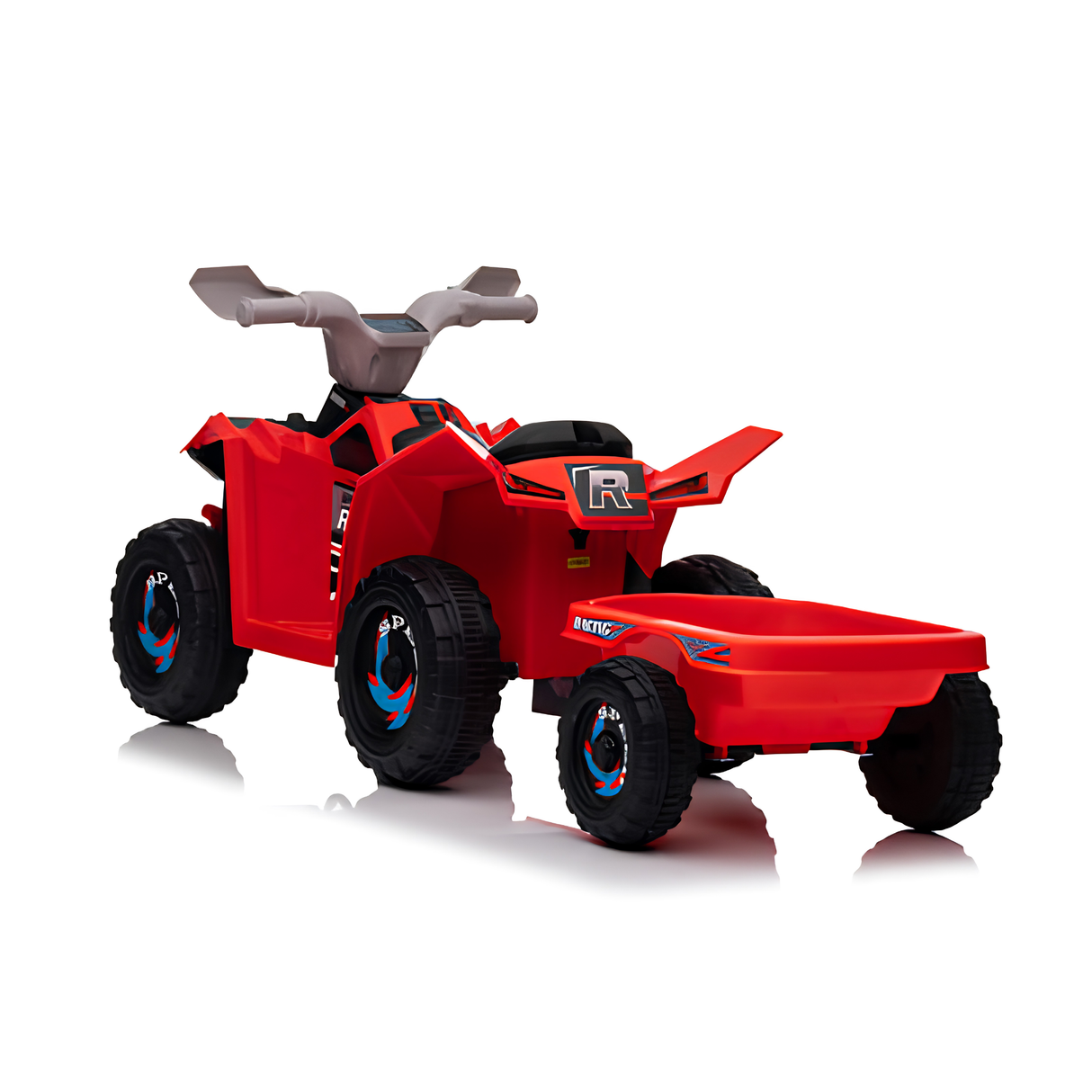 Toddlers 6V 6-Wheel Fun on Wheels ATV with Trailer, Bluetooth Music Player & Megaphone