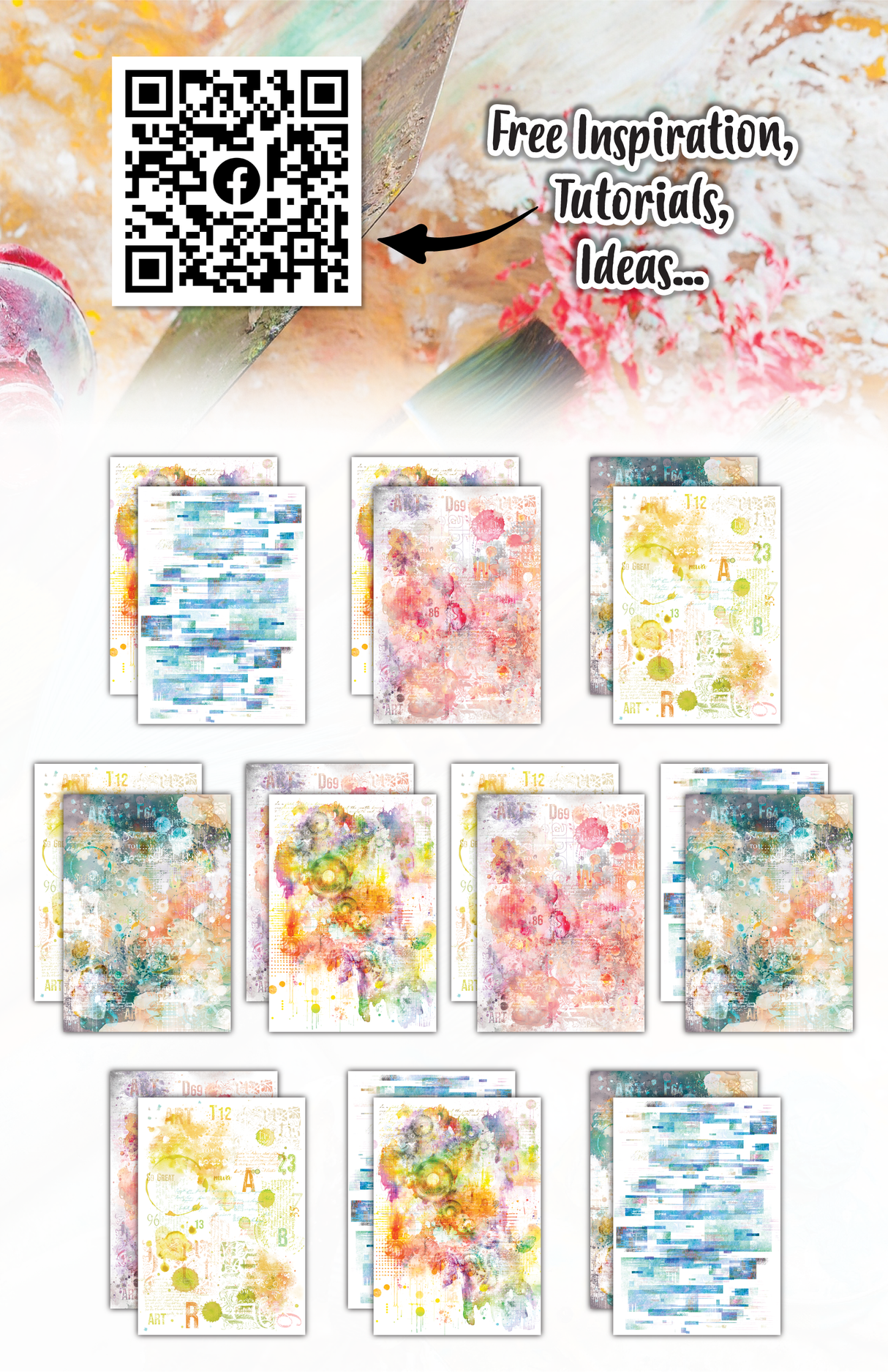 AALL and Create - A5 Design Paper - Colourful Cascade