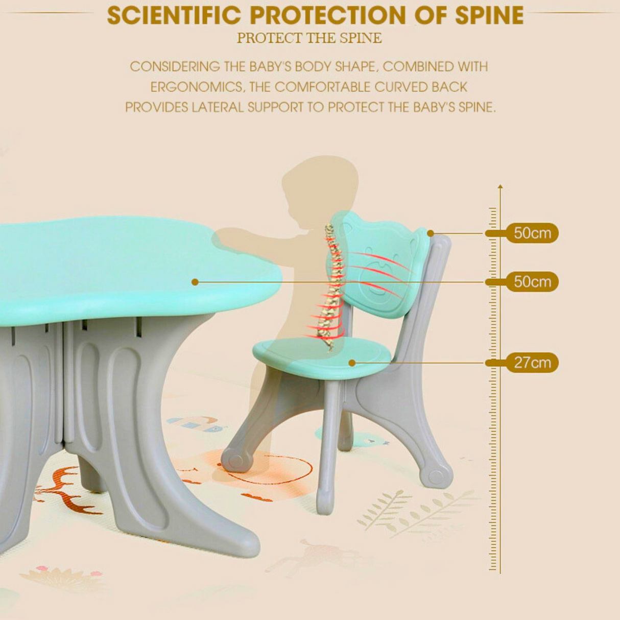 Kids Indoor & Outdoor Bear Edition Furniture Set: 3-Pc Table & Chair Set For Toddlers