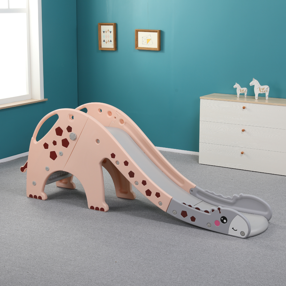 Toboggan girafe d'intérieur et d'extérieur pour enfants avec cadre à billes - Divertissement interactif pour les enfants et les tout-petits