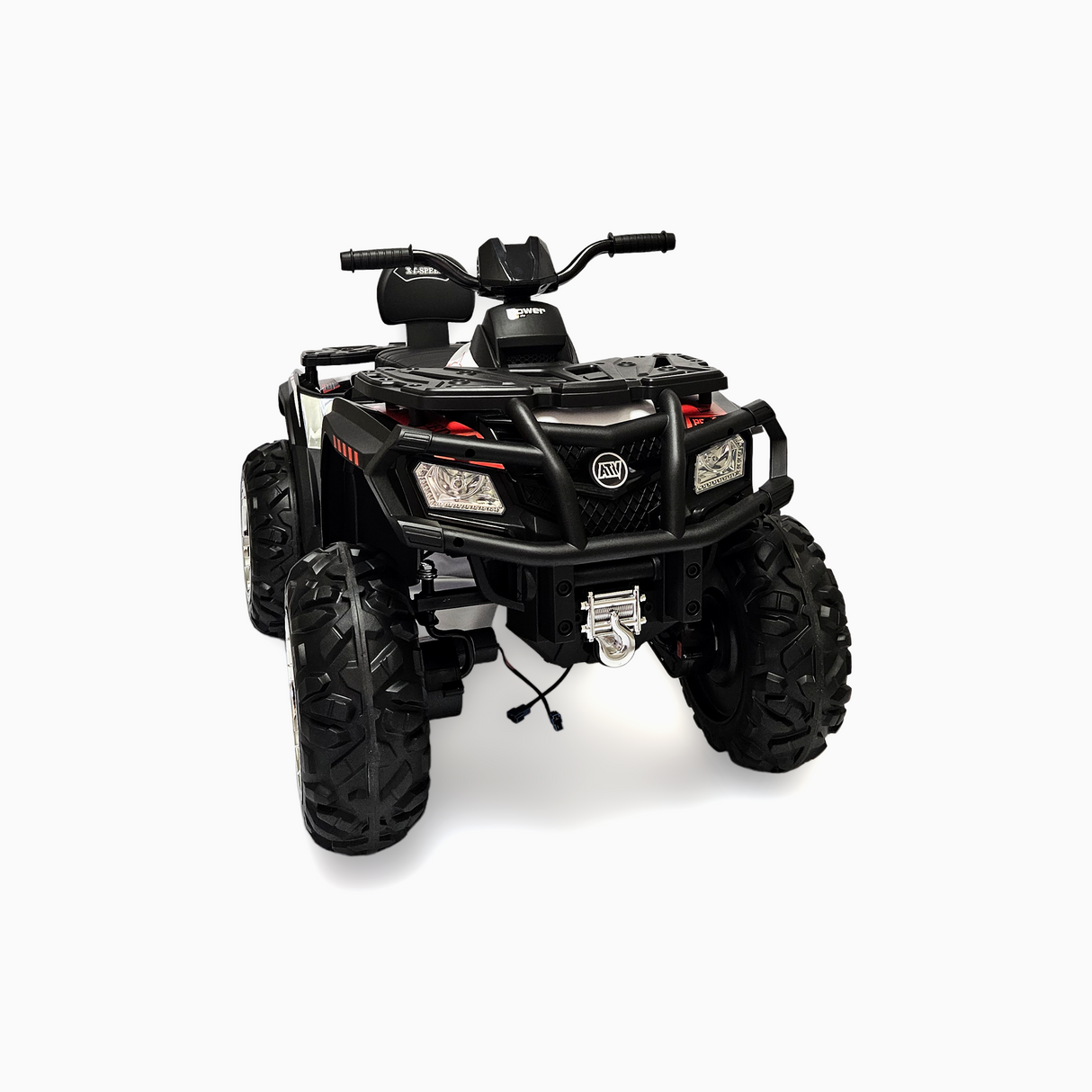 24V Titan Edition Kids Upgraded 4×4 Ride-On Quad ATV W/ Rubber Wheels, Lights & Music Player