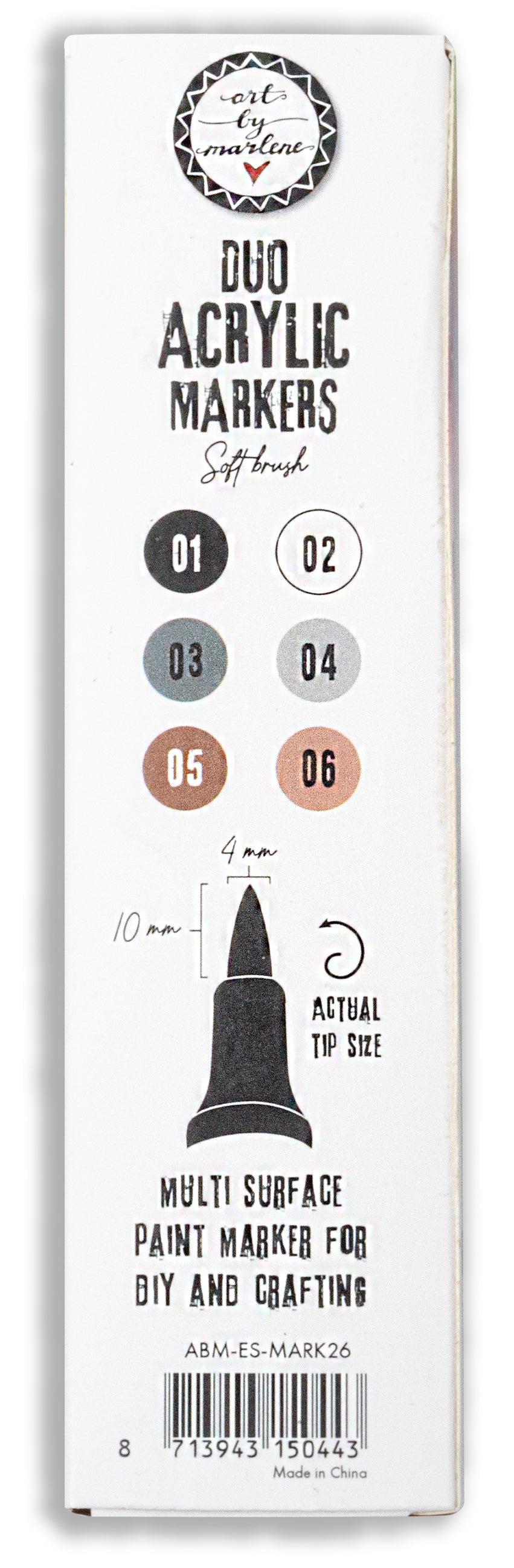 ABM Duo Acrylic Markers Browns Essentials 3 PC