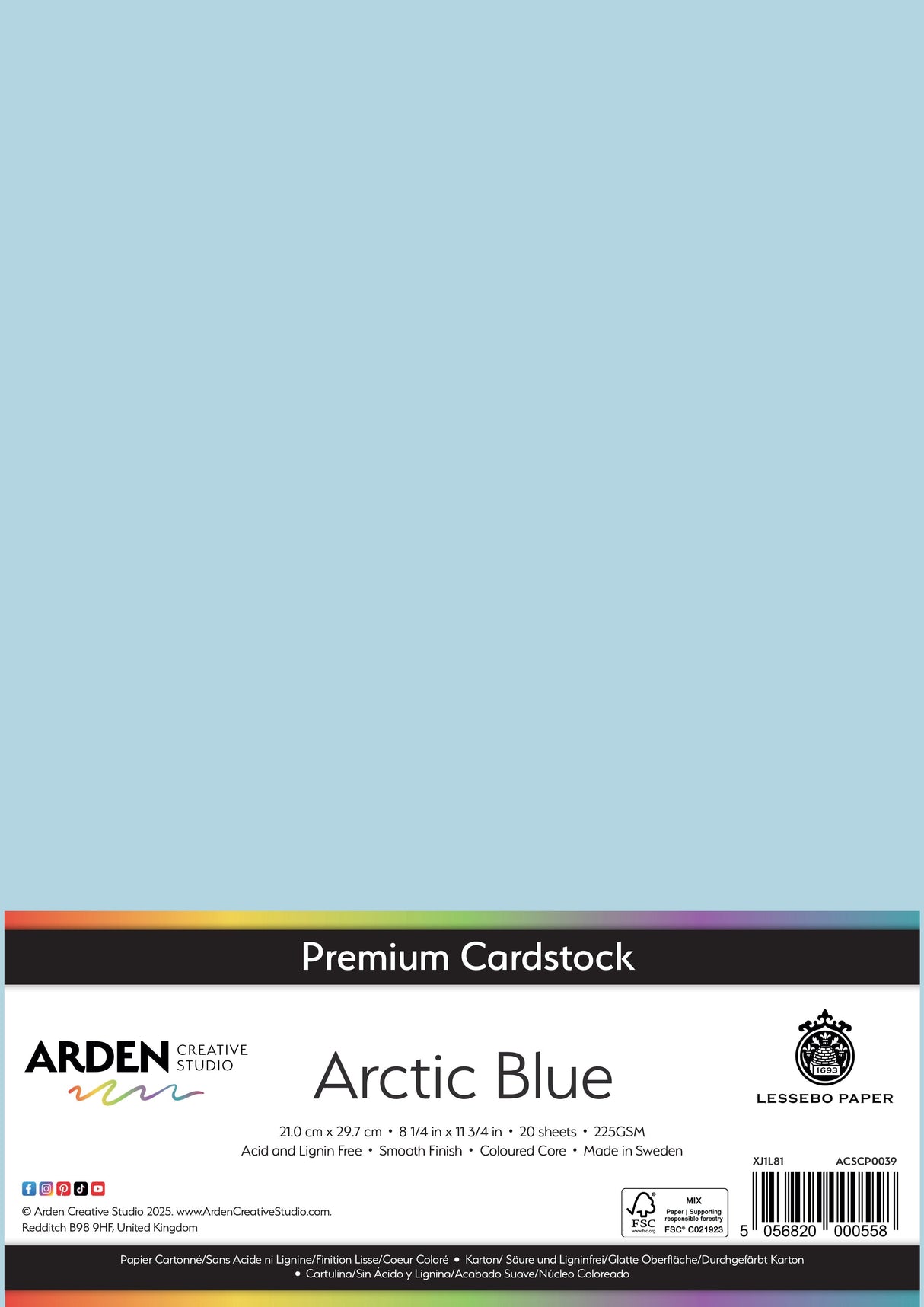 Arden Creative Studio Premium Cardstock A4 225gsm 20 Pack