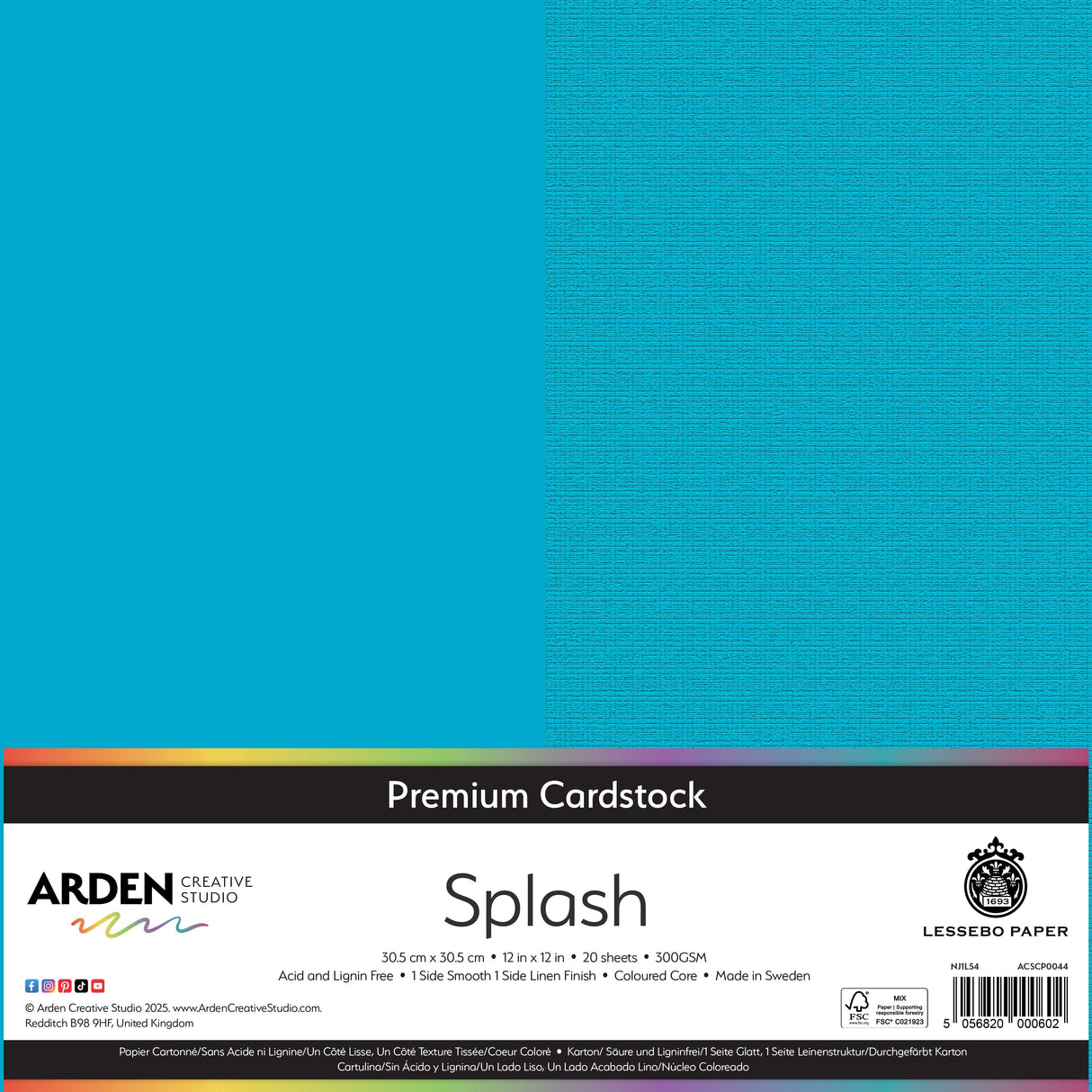 Arden Creative Studio Premium Cardstock 12in x 12in 300gsm 20 Pack
