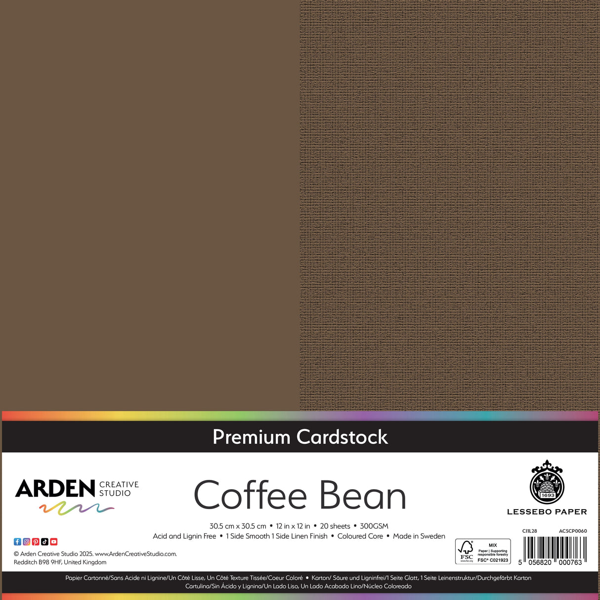 Arden Creative Studio Premium Cardstock 12in x 12in 300gsm 20 Pack