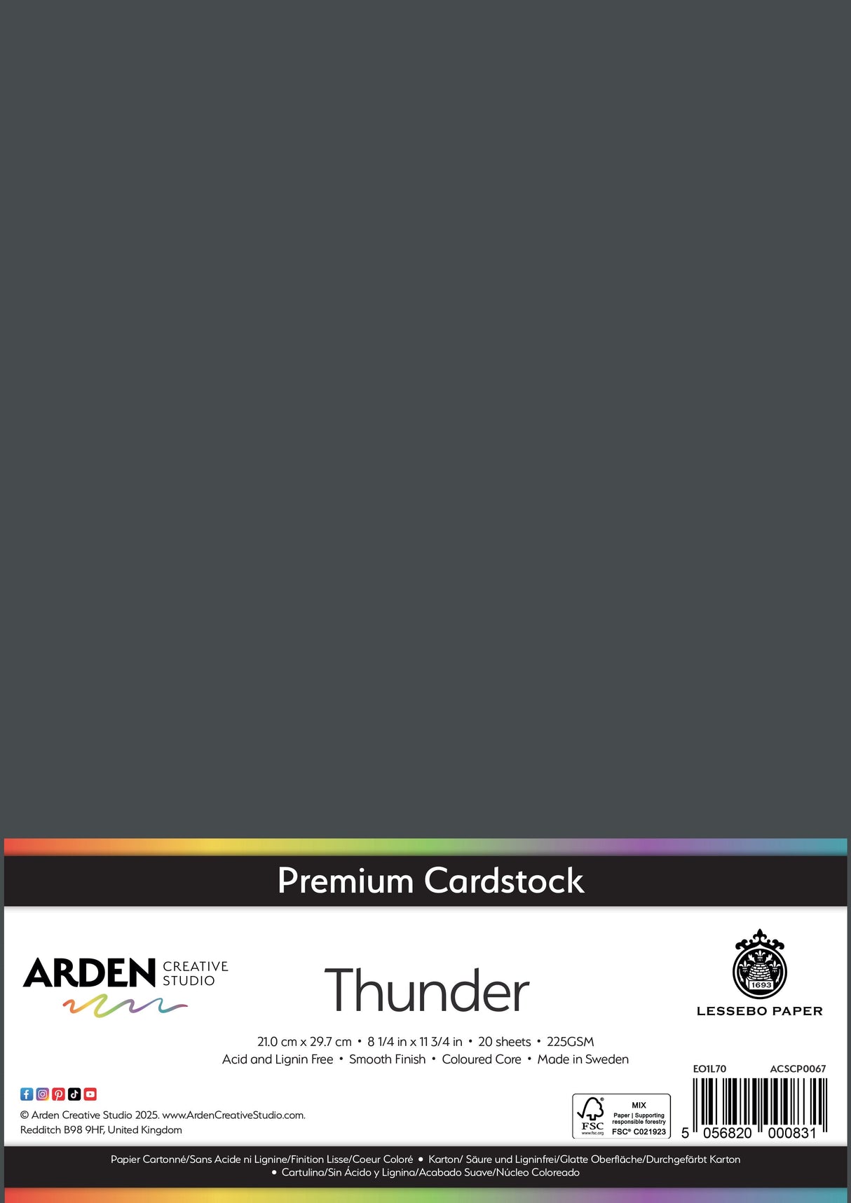 Arden Creative Studio Premium Cardstock A4 225gsm 20 Pack