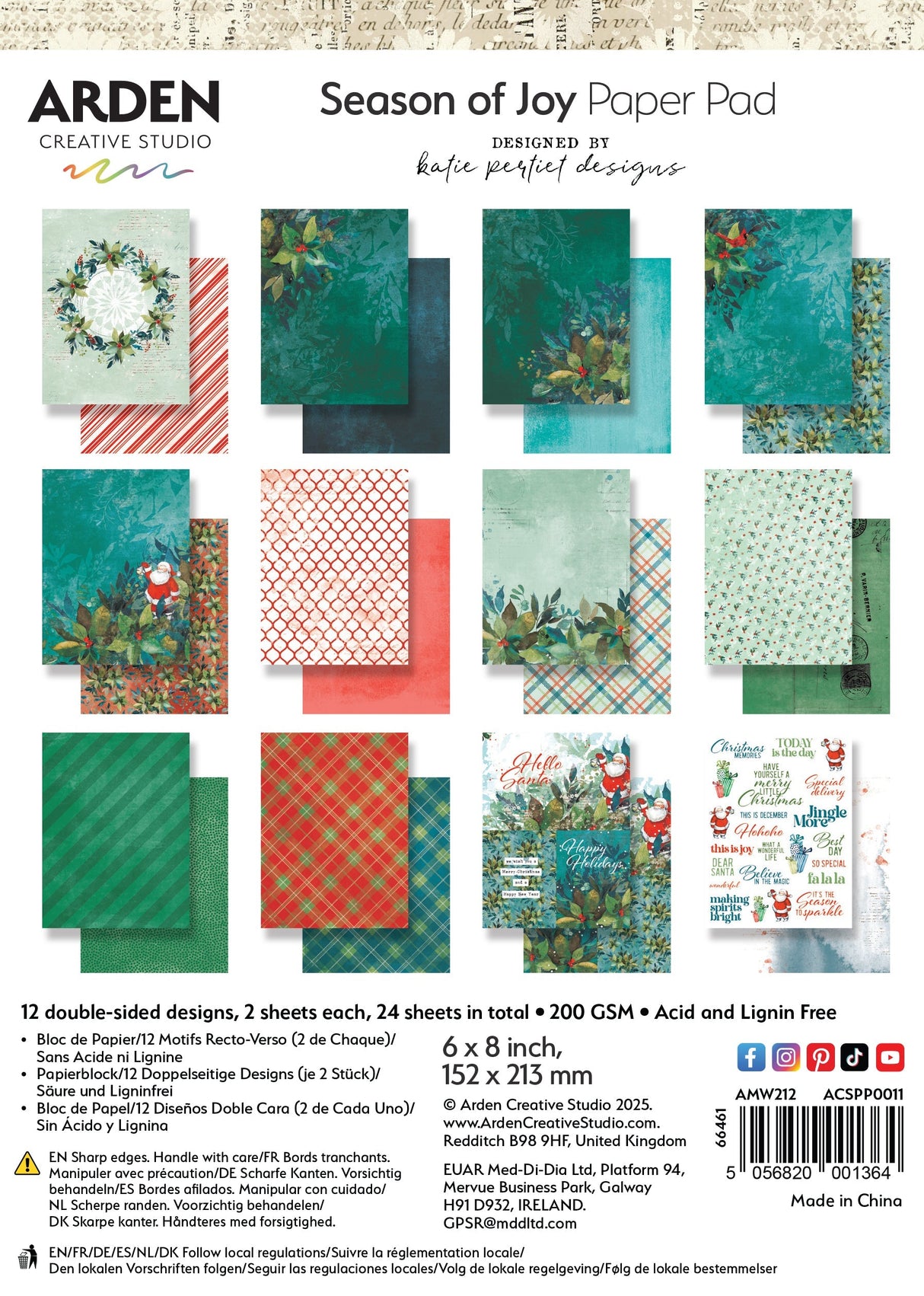 Arden Creative Studio Season of Joy 6in x 8in Paper Pad