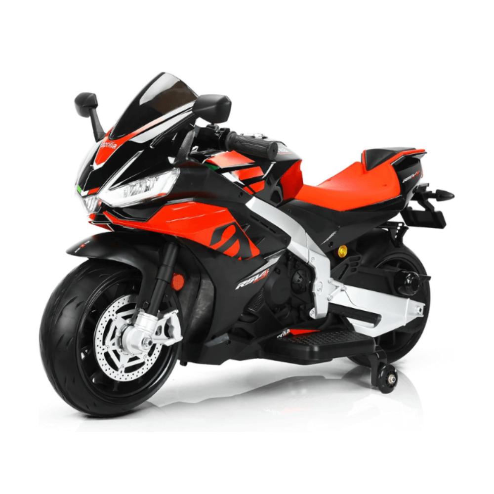 24V Big Kids Aprilia Premium Ride-On Motorcycle W/ Rubber Wheels, Lights & Music Player