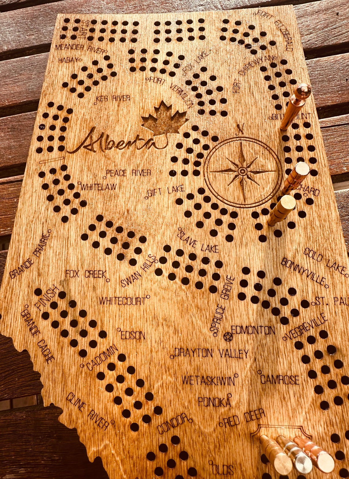 Alberta Map Shaped Cribbage Board